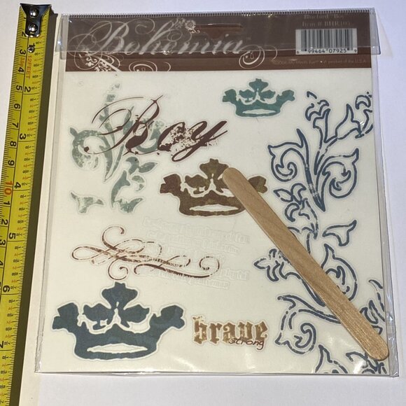 Lot Of 2 MME Rubons My Minds Eye Transfer Bohemia Bluebird New scrapbook journal - Picture 2 of 3